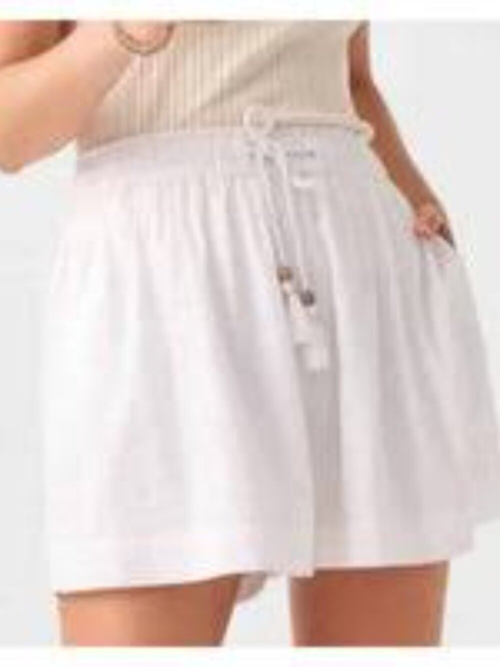 Faherty Gauze Drawstring Paperbag Short White Size Small